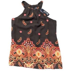 Apt.9 Sm Petite Paisley Halter Blouse